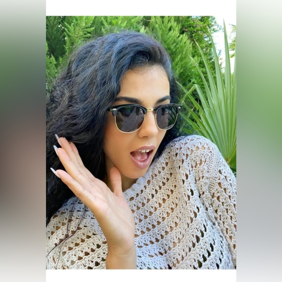 Ray-Ban Polarized Clubmaster Sunglasses Classic Hipster 990/58 Tortoise 51mm - Picture 2 of 14